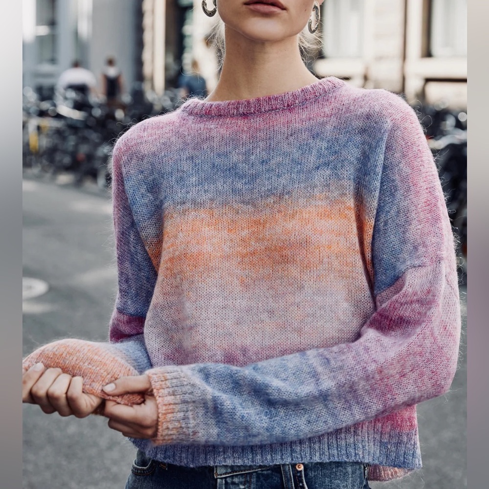 RAILS crewneck mohair sweater “Camille Rainbow” style size M